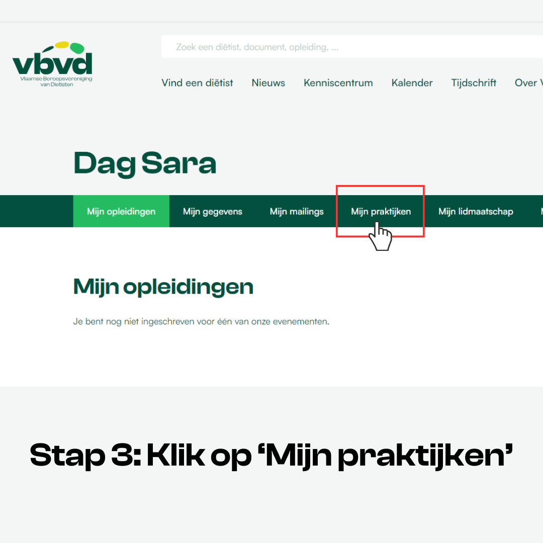 stap 3 klik op mijn praktijken